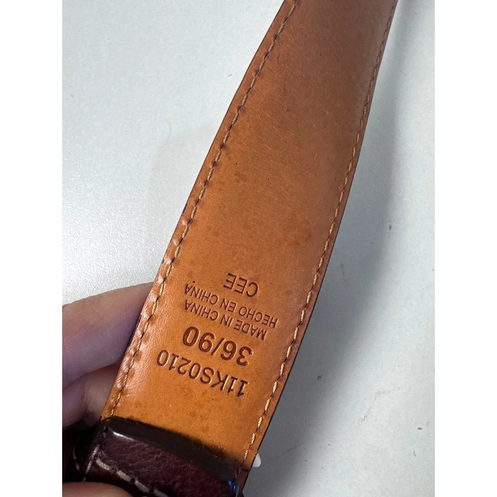 Italian Full Grain Leather Belt Men Size 34 Brown Casual